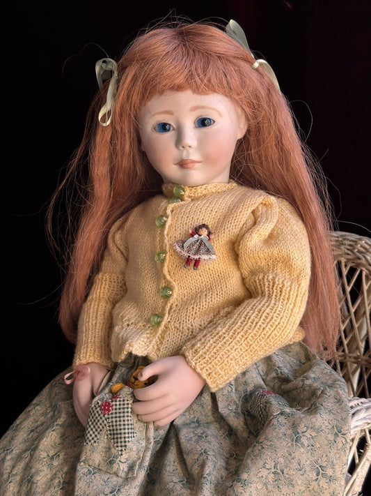 Large Collectible 21" Wooden/Porcelain Lynne & Michael Roche Hannah LE Doll