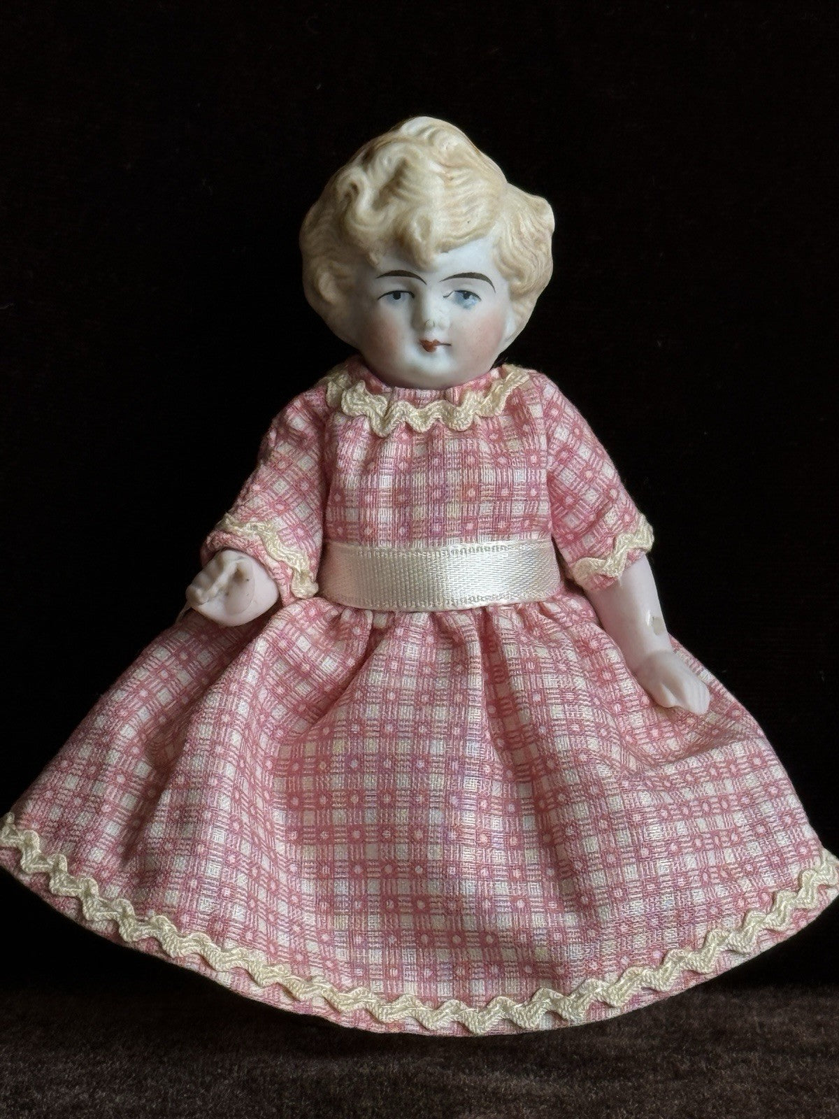 Antique German 4.25” Kestner All Bisque Mignonette Dollhouse Doll