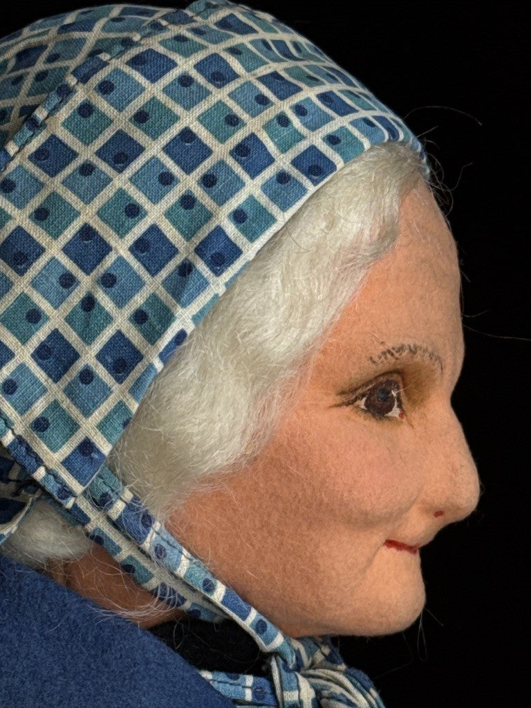 2 Large Vintage English Norah Wellings 25" Felt Cloth Elderly Couple Dolls