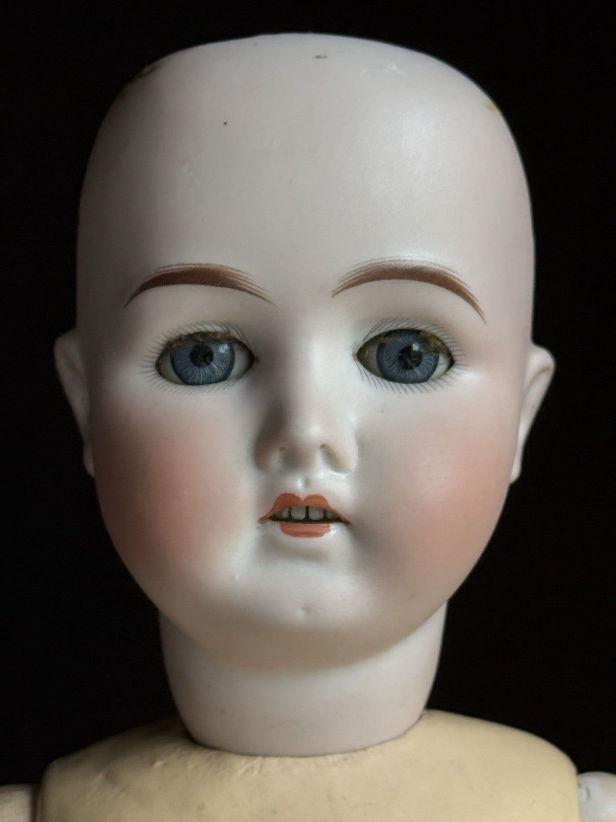 Antique German 22” Goebel B4 Bisque Head Composition Body Doll