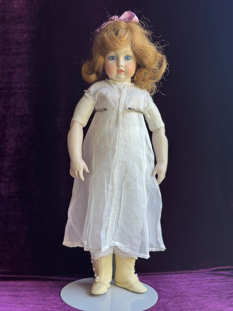 Vintage 1961 Bisque 21” Reproduction of Antique French Bru Circle Dot Doll