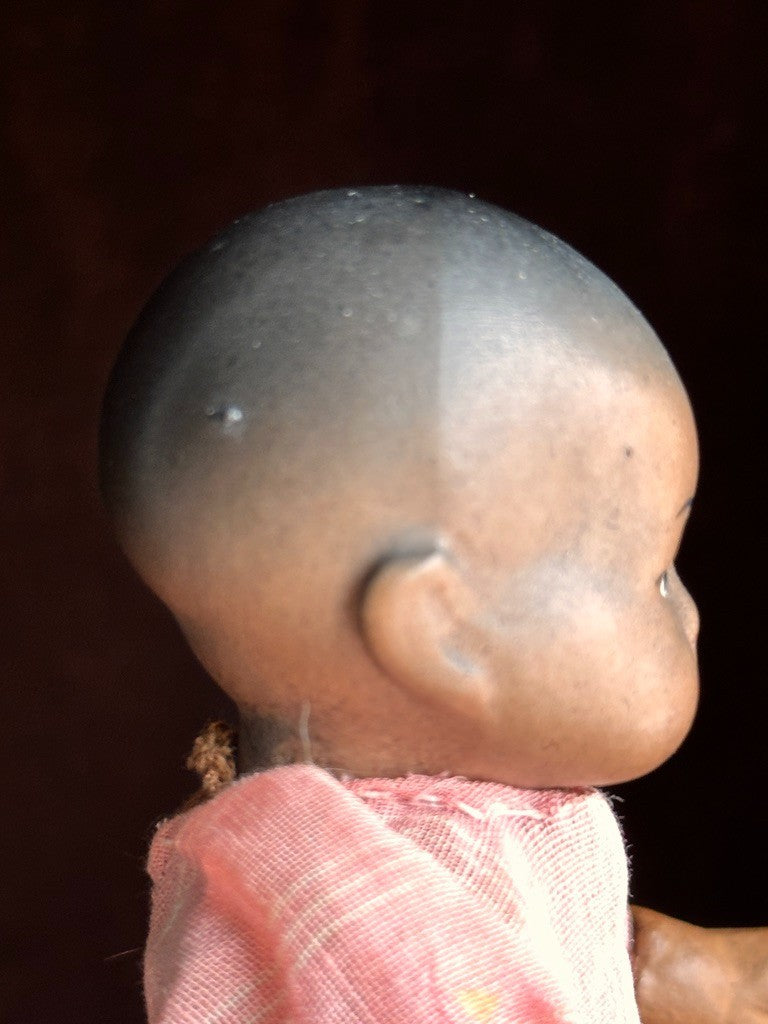 Antique German 6.25” Armand Marseille Dream Baby Dark Complexion Mechanical Doll