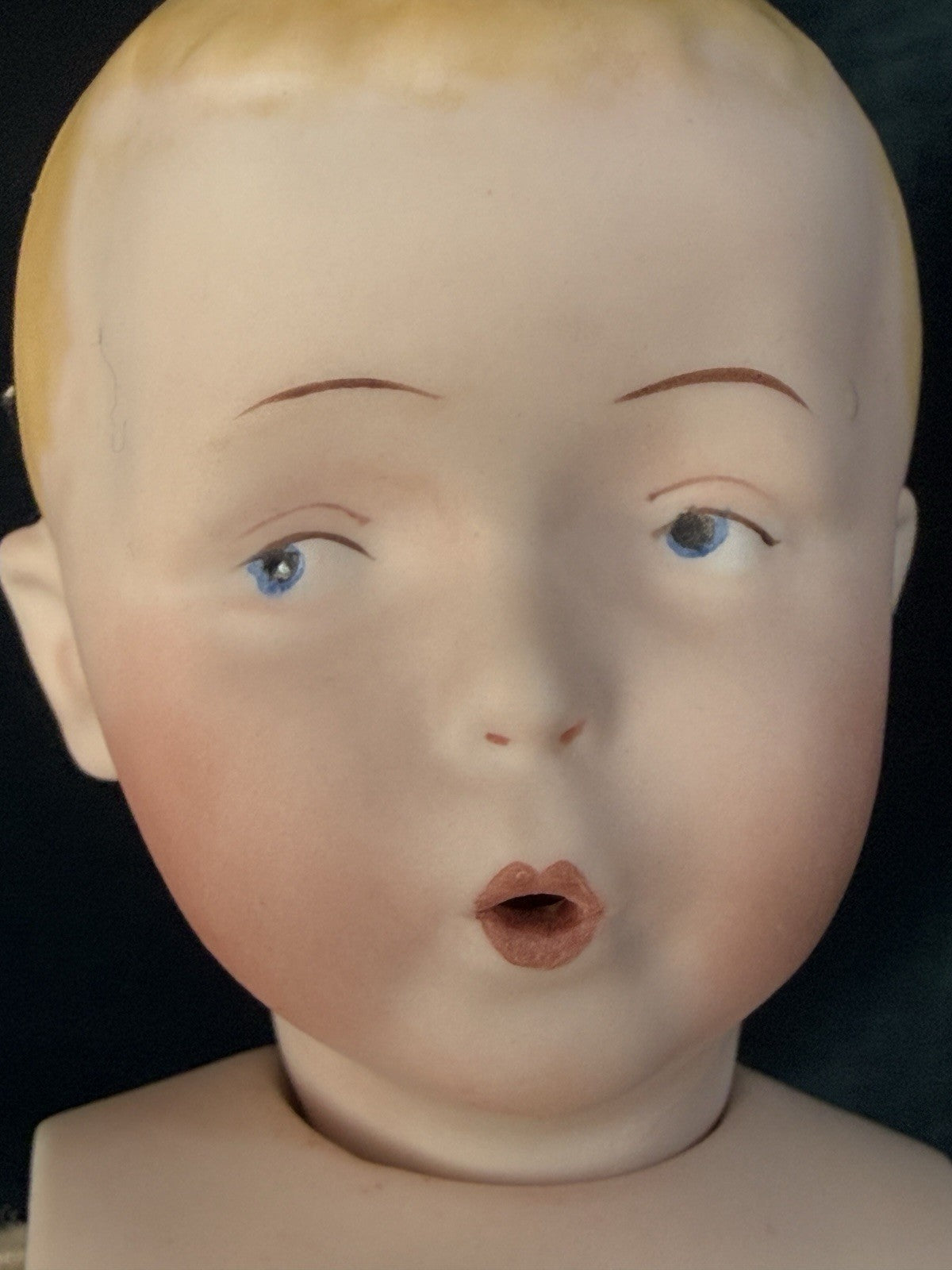Reproduction Of Antique Gebruder Heubach “Whistling Jim” Character Boy 13” Doll