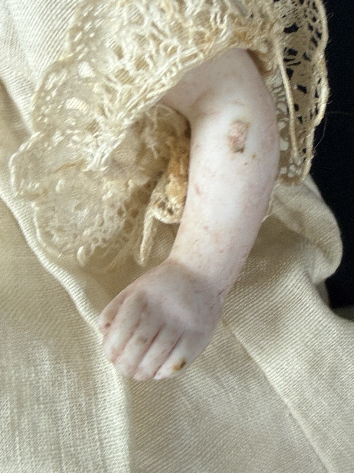 Antique German 5” All Bisque Miniature Baby Doll