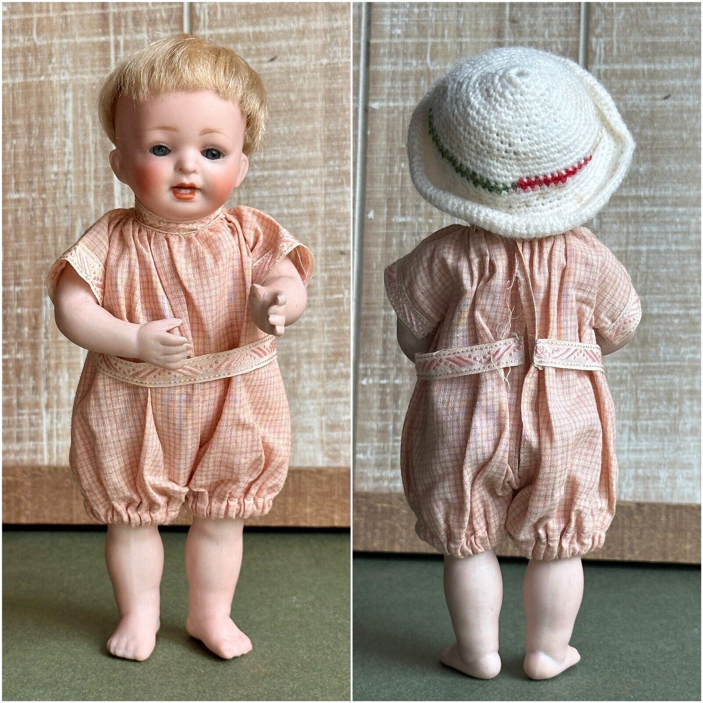 Rare Antique German All Bisque 6.75" Kestner 178 Miniature Toddler Doll + Extras