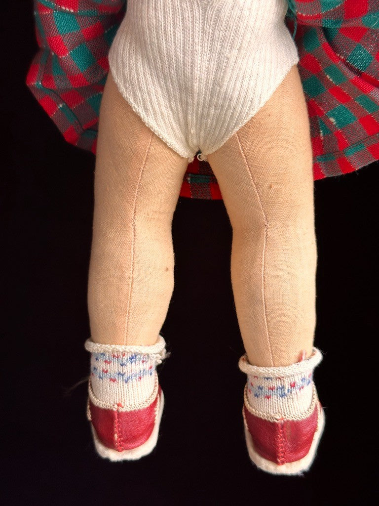 Vintage German Hildegard Krahmer Puppen 13" Carved Wooden Cloth LE Doll