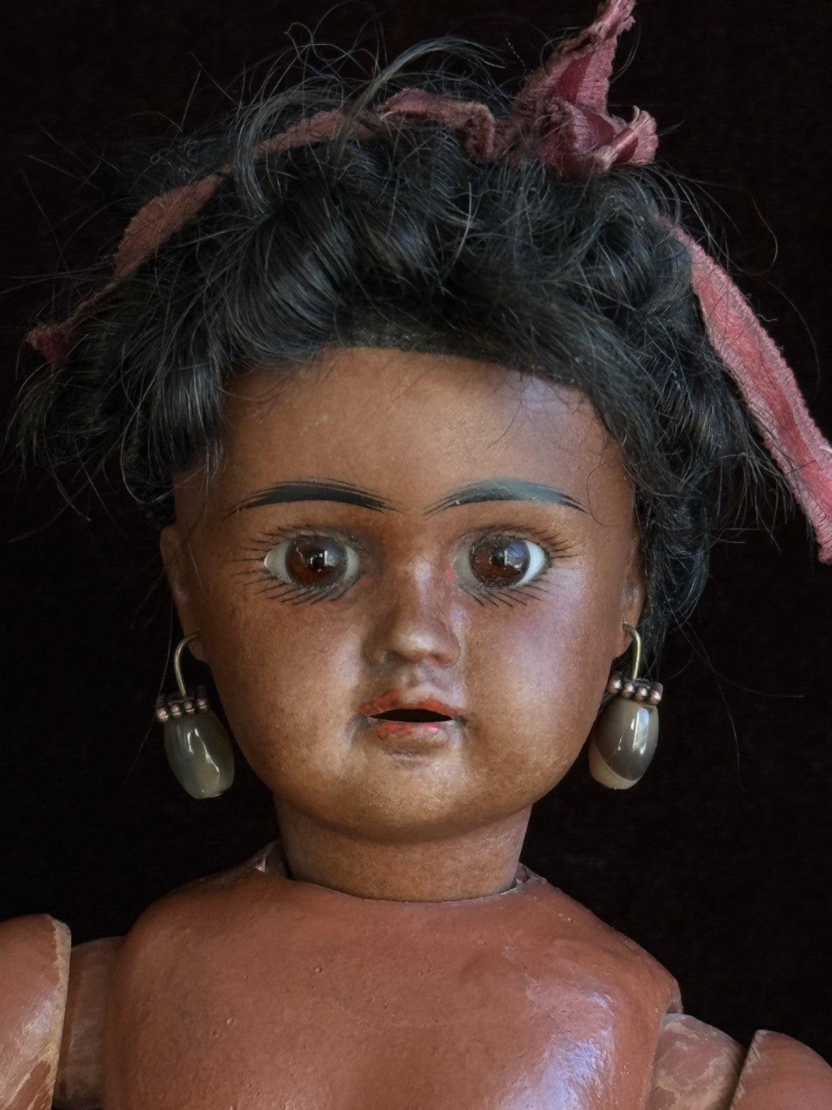 Rare Antique German 10.7” Bahr & Proschild 277 Dark Complexion Bisque Head Doll