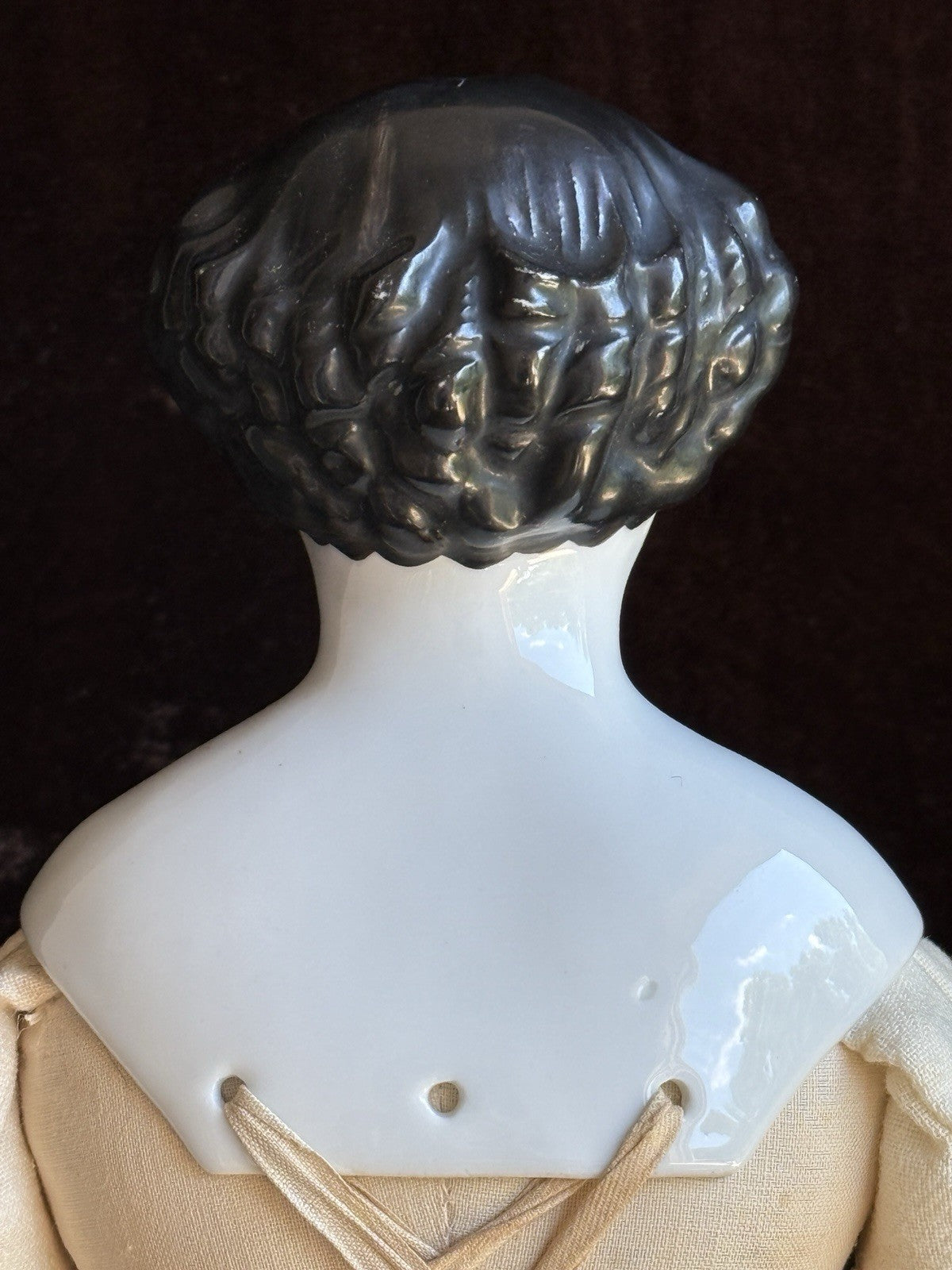 Antique German 19” Flat Top Highbrow China Shoulder Head Doll