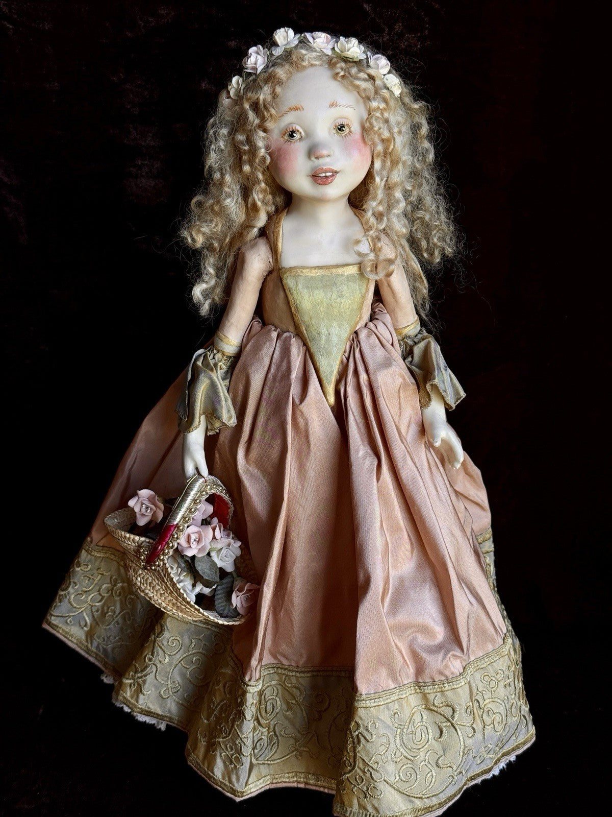 OOAK Collectible 15” Judith & Lucia Friedericy Wax Over Porcelain Doll