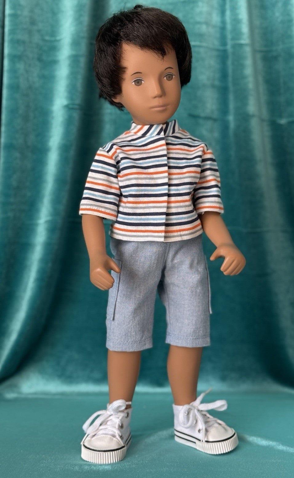 Collectible England Vinyl Sasha Gregor Brunette Boy Doll; Redressed