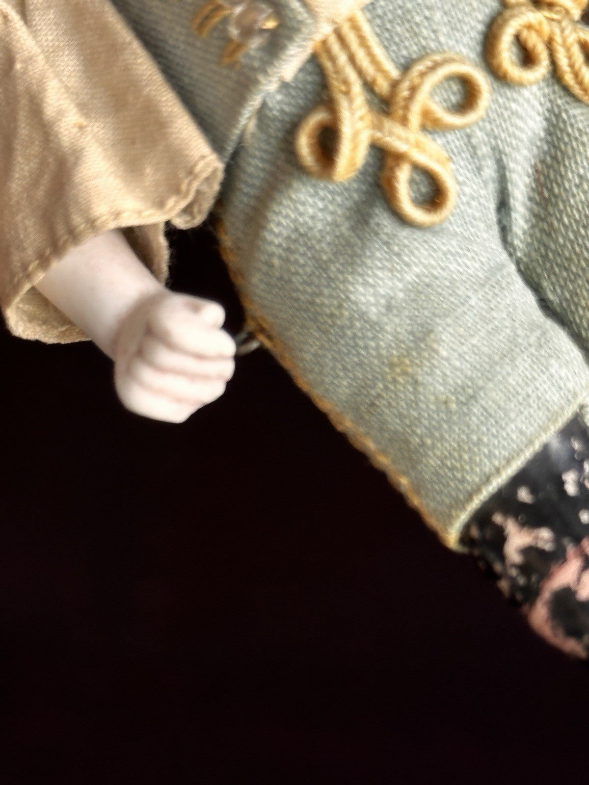 Antique German 4.25” Heubach Coquette Dollhouse All Bisque Miniature Doll