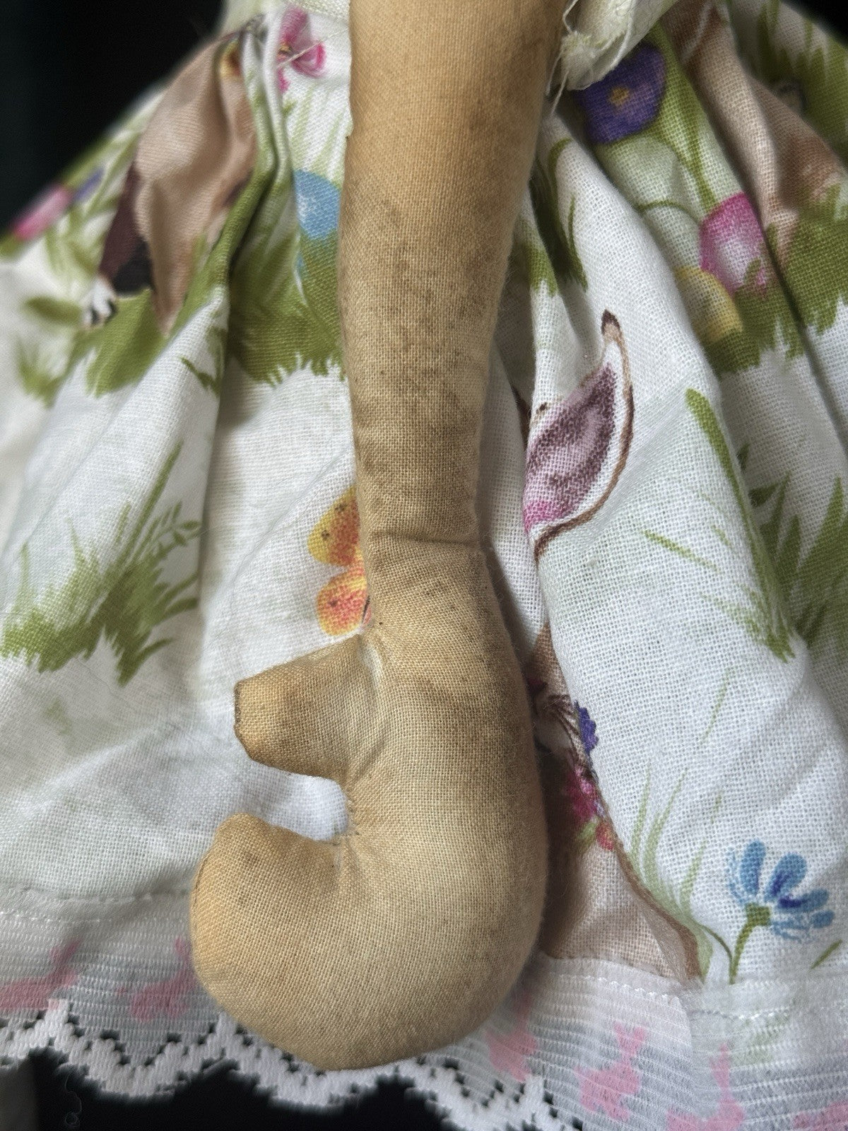 OOAK (?) Artist Handmade Whimsical Cloth 22” Doll “Bunny”