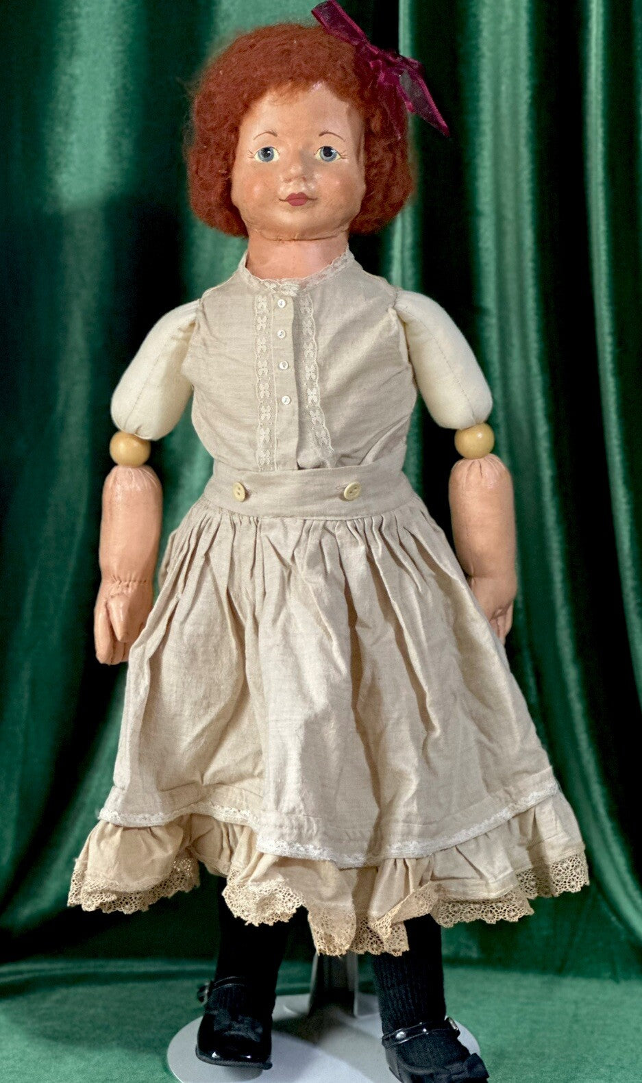 Artist 25” Doll Handmade Oil Painting Over Cloth/Fabric