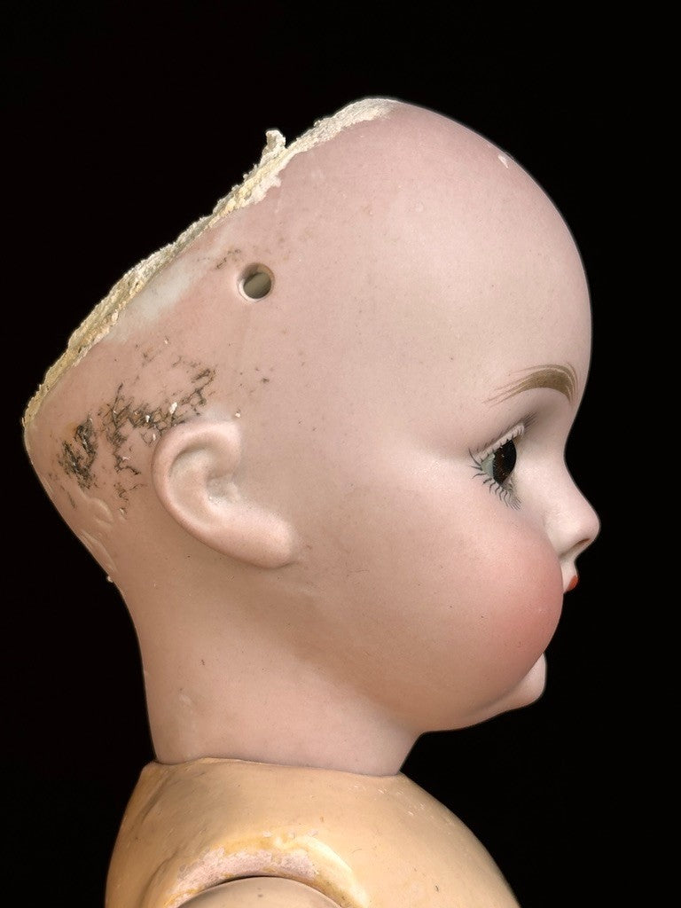 Antique German 12” Kestner 143 Bisque Head Doll with Trunk and Extras