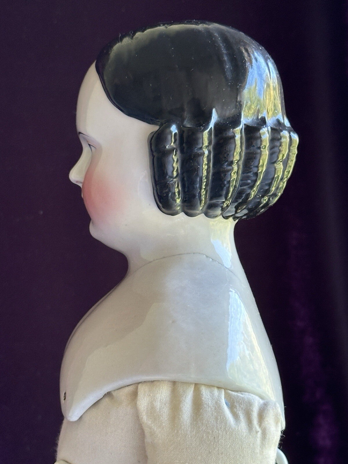 Large Antique German 25” Covered Wagon China Shoulder Head Doll