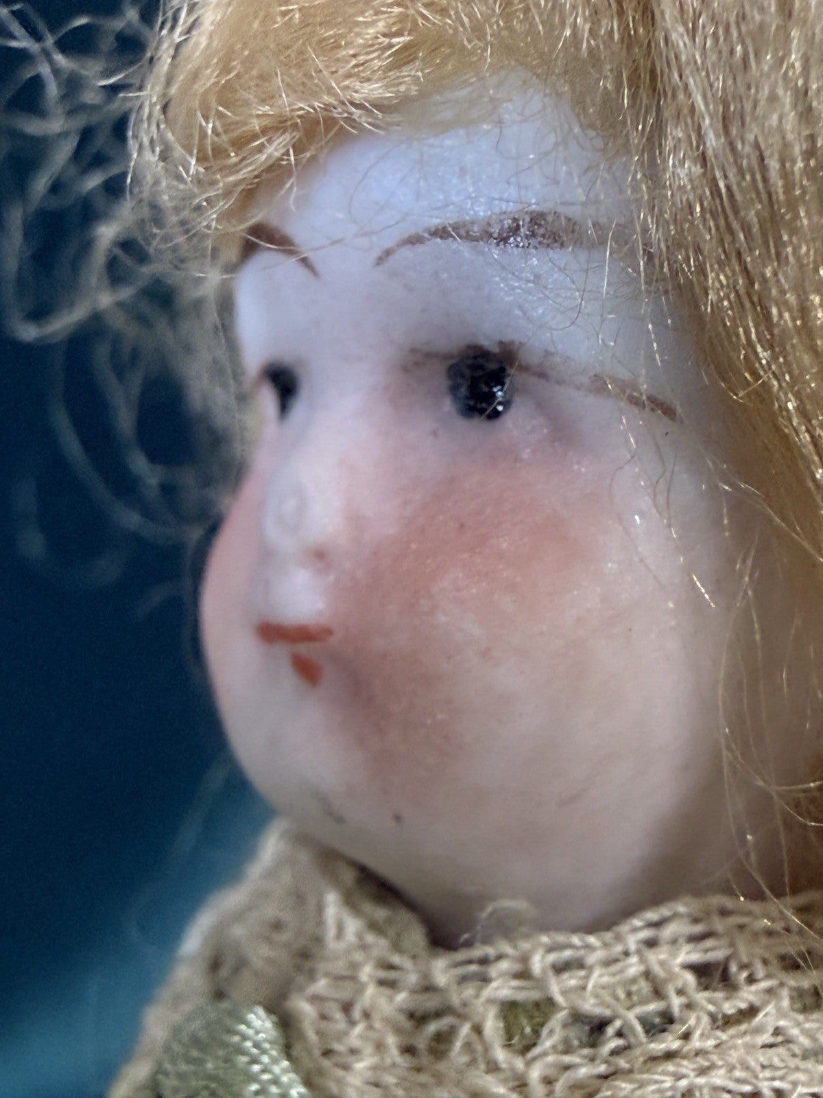 Antique German (?) 3.5” All Bisque Mignonette Dollhouse Doll
