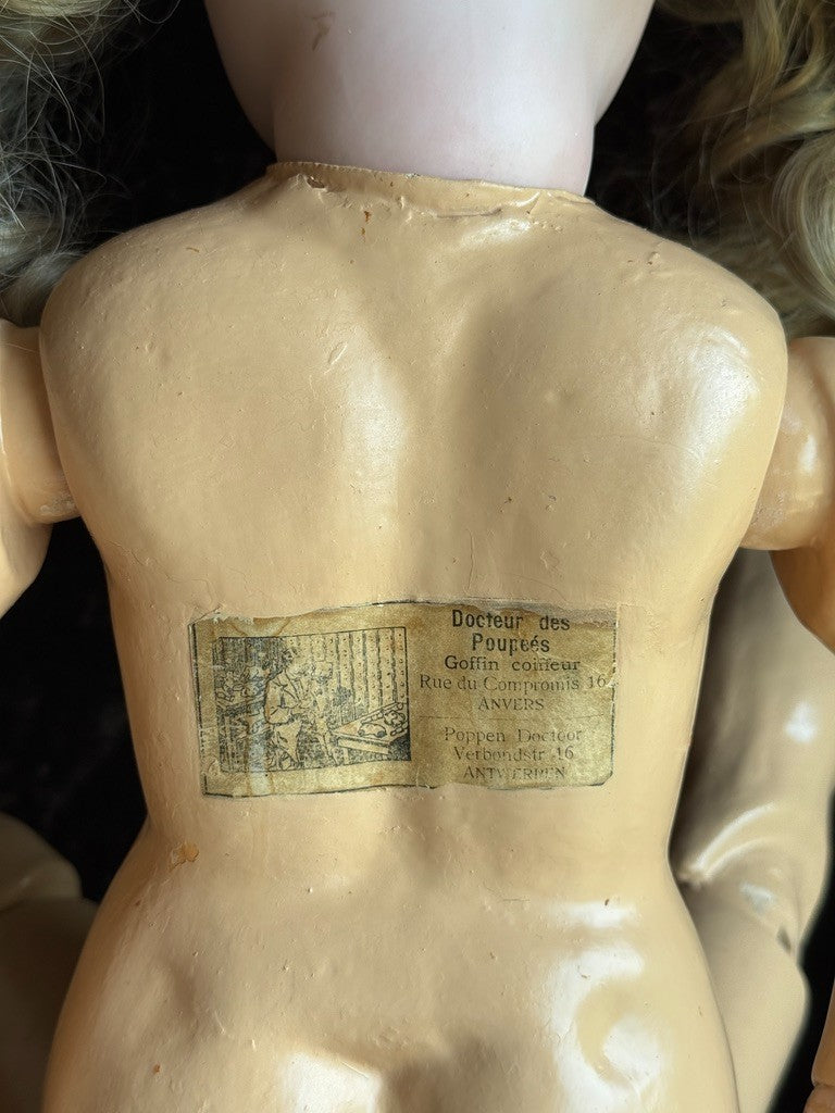 Large Antique German 27” Armand Marseille Bisque Socket Head Doll