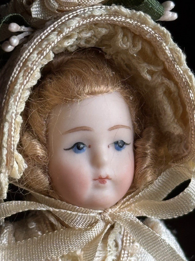 Miniature Artist 4” Porcelain Victorian Dollhouse Girl Doll