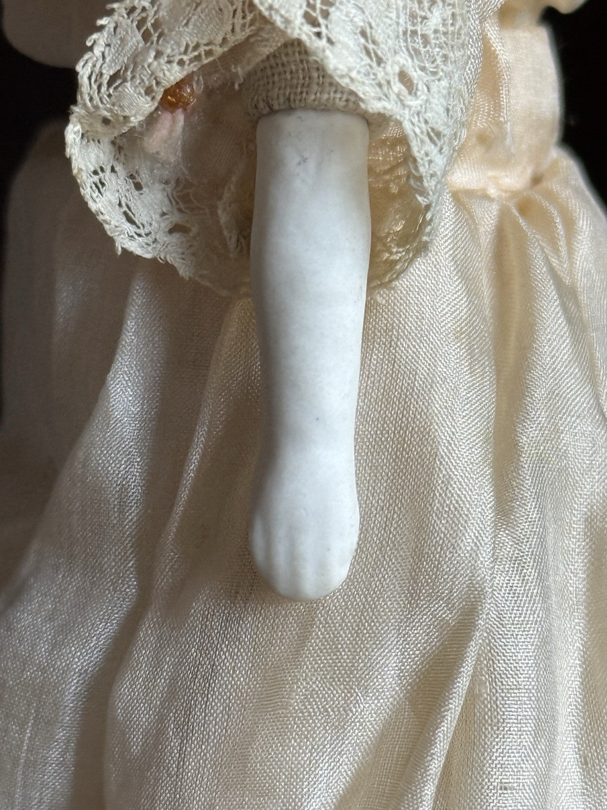 Antique German Cabinet Size 7.875” Hertwig Pet Name Alphabet Body China Doll