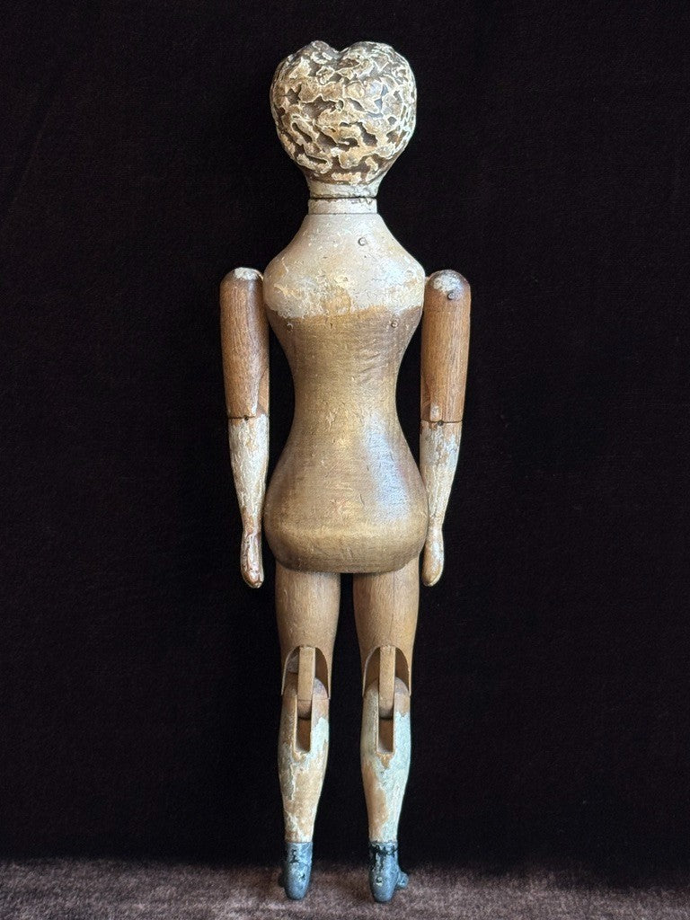 Antique American Mason & Taylor 11.5” Wood Metal Doll
