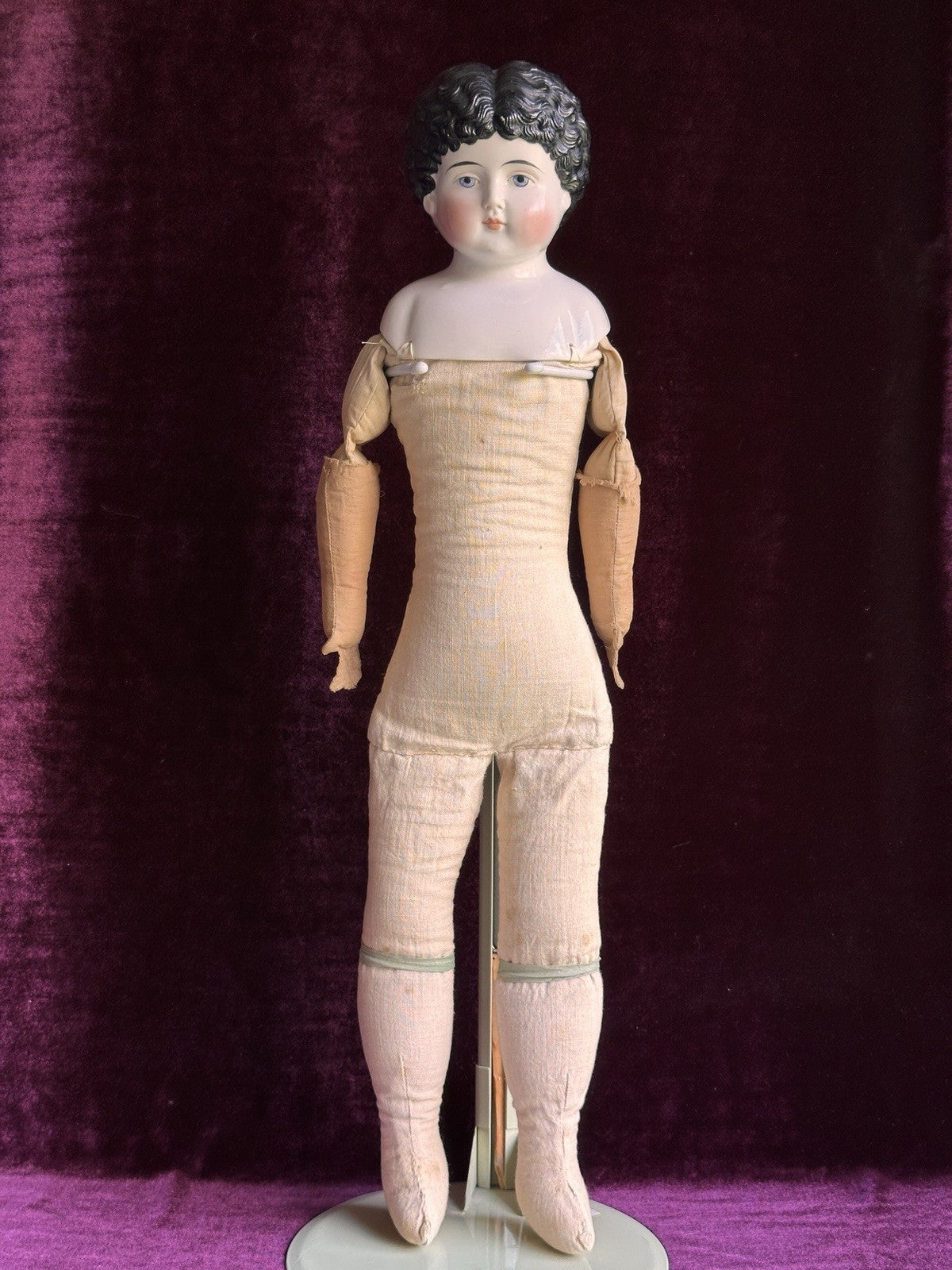 Rare Antique German 24.5” ABG Alt Beck Gottschalck 1086 China Head Boy Doll