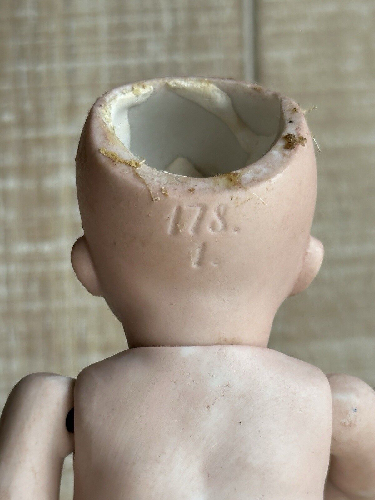Rare Antique German All Bisque 6.75" Kestner 178 Miniature Toddler Doll + Extras