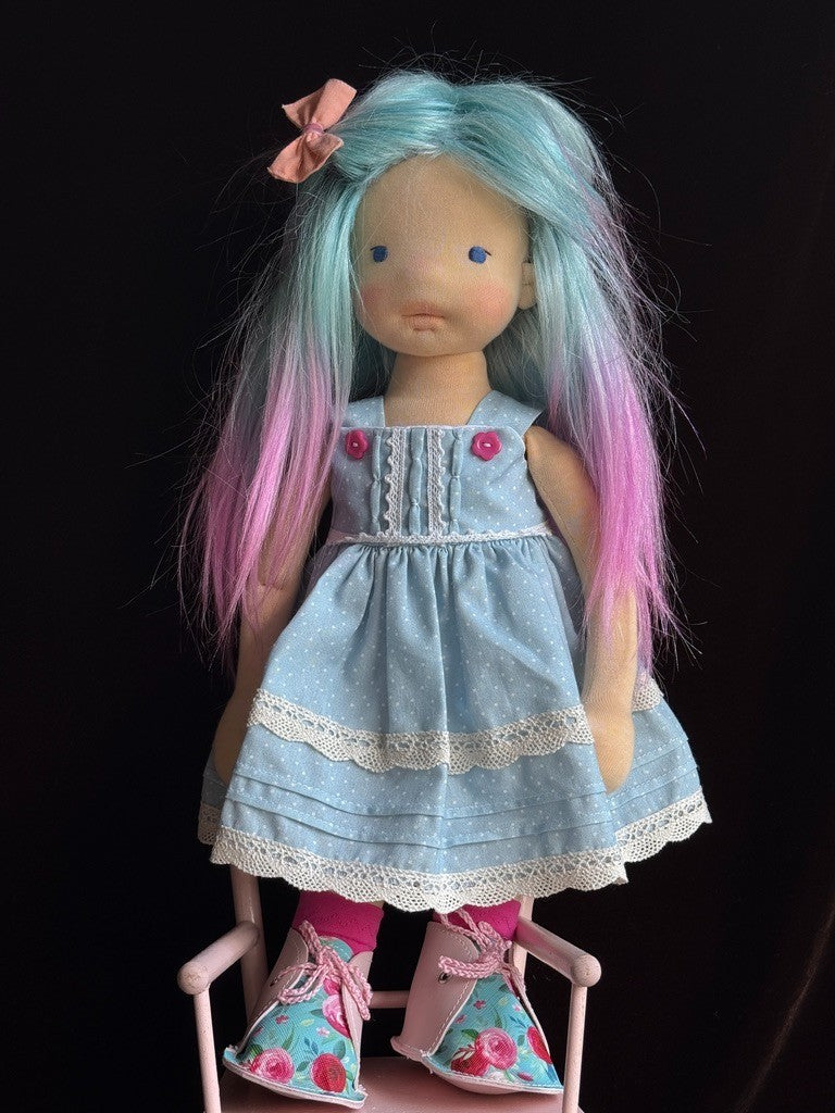 OOAK 19” Waldorf Style Cloth Handmade Doll