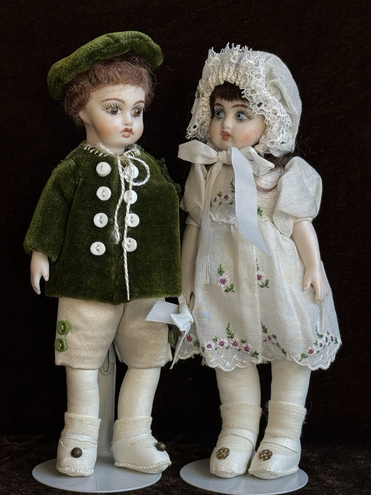 2 Miniature Opal Butler Porcelain Repro Antique French Bru Jne Dollhouse Dolls
