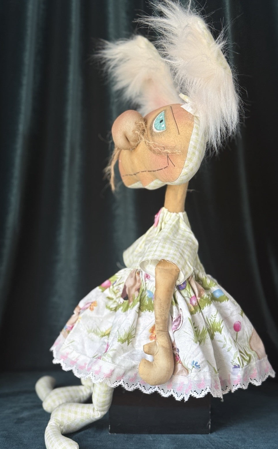 OOAK (?) Artist Handmade Whimsical Cloth 22” Doll “Bunny”