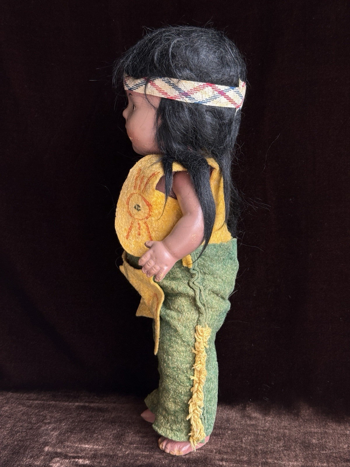 Vintage Reliable 12.5" Composition Indian Native American Doll