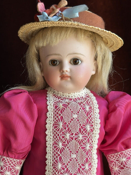 Antique German 14” Early Kestner Closed Mouth Bisque Shoulder Head Doll