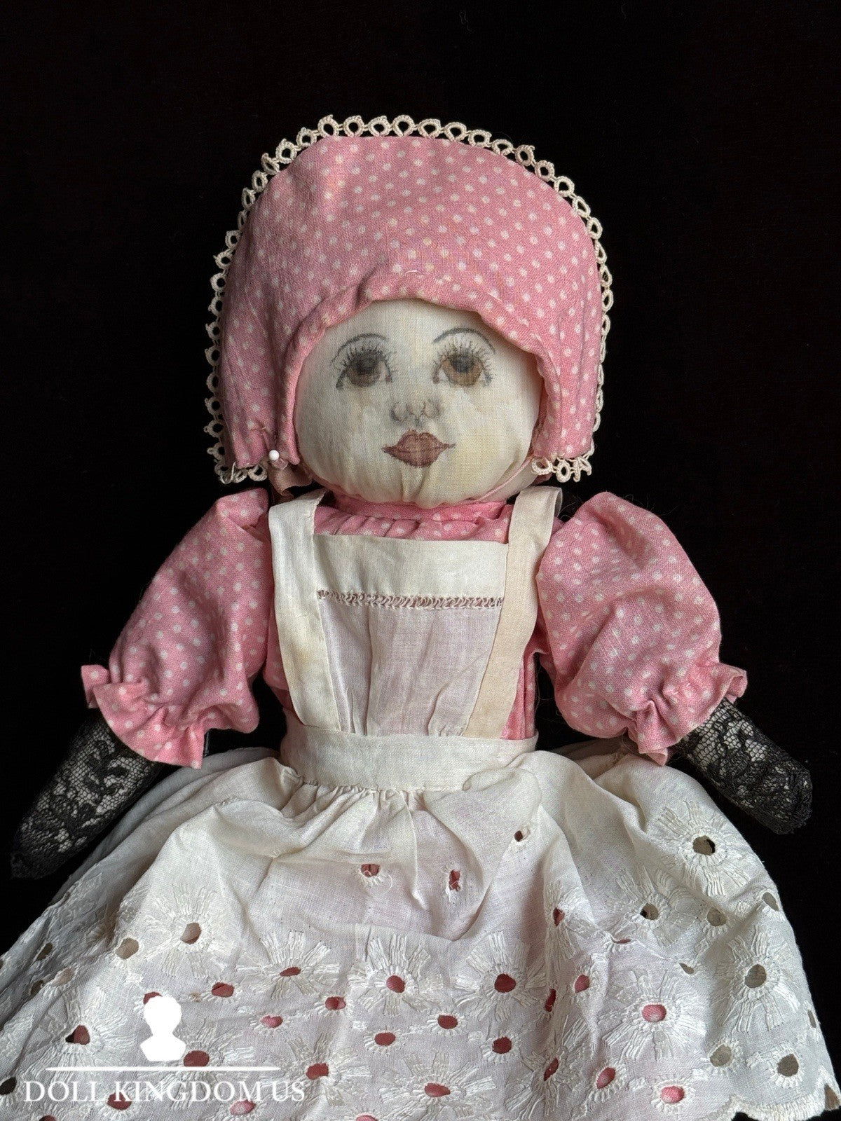 Vintage American 13” Handmade Folk Cloth Rag Doll