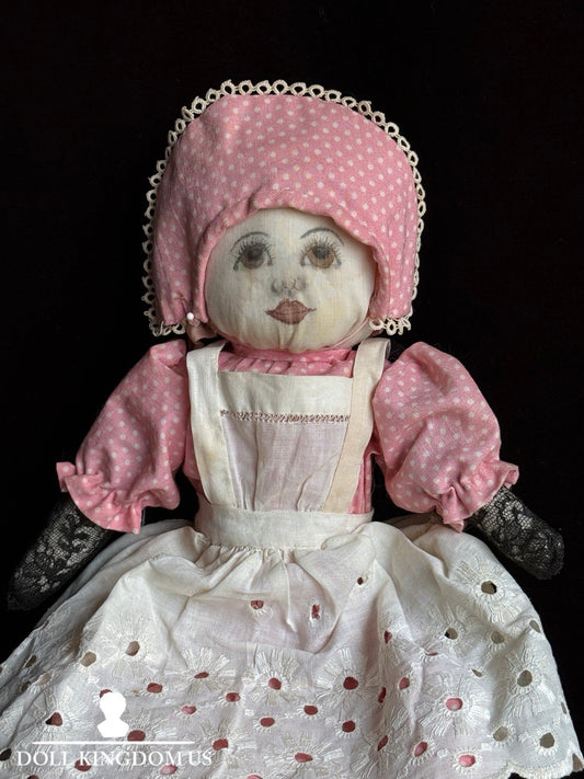 Vintage American 13” Handmade Folk Cloth Rag Doll