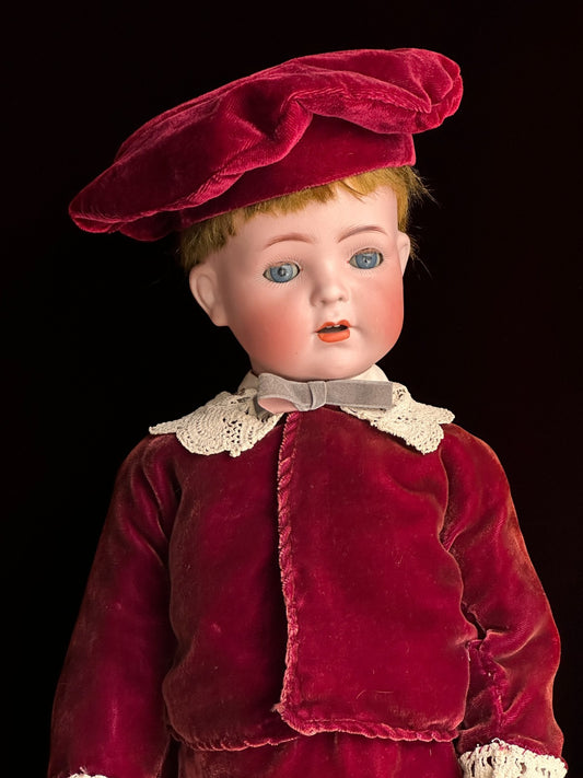Antique German 25" Franz Schmidt 1295 Bisque Head Boy Doll