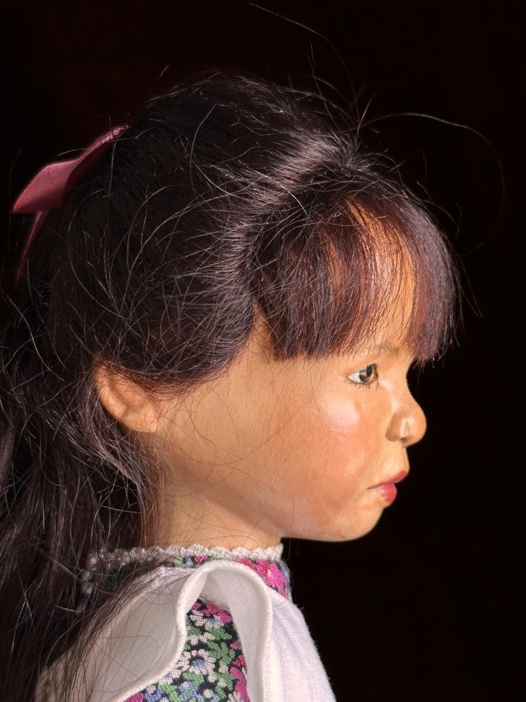 OOAK NIADA Artist Patricia Ryan Brooks 13.5” Wood Hand Carved Doll