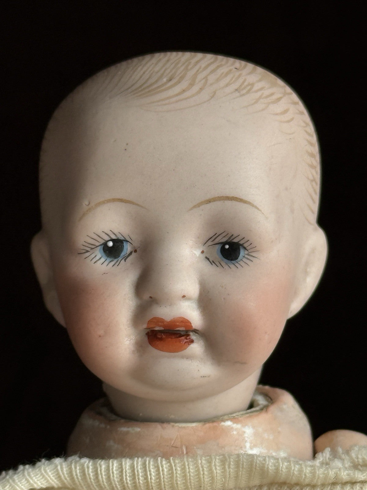 2 Miniature German/Japan Bisque Head Babies Kestner and Morimura Brothers Dolls