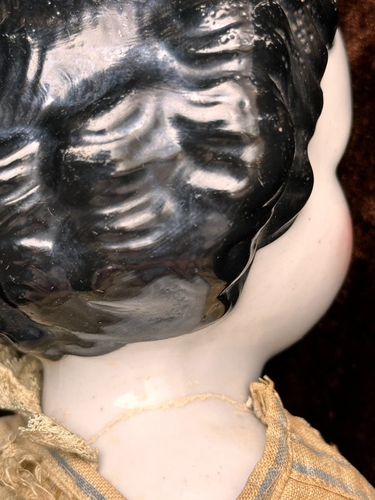 Antique German 19” Flat Top Highbrow China Shoulder Head Doll