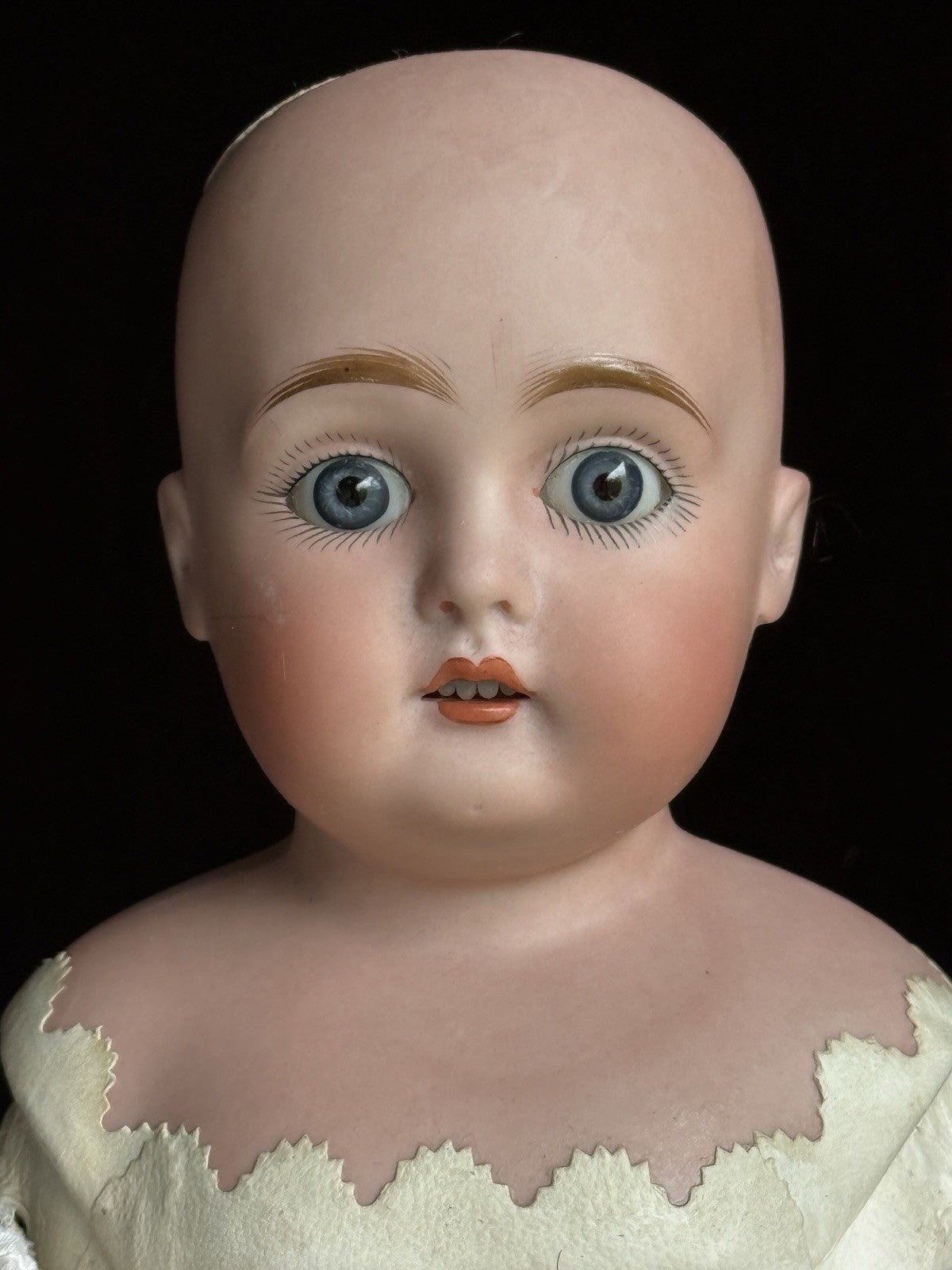 Antique German 17.5” Early Kestner 166 Bisque Shoulder Head Doll