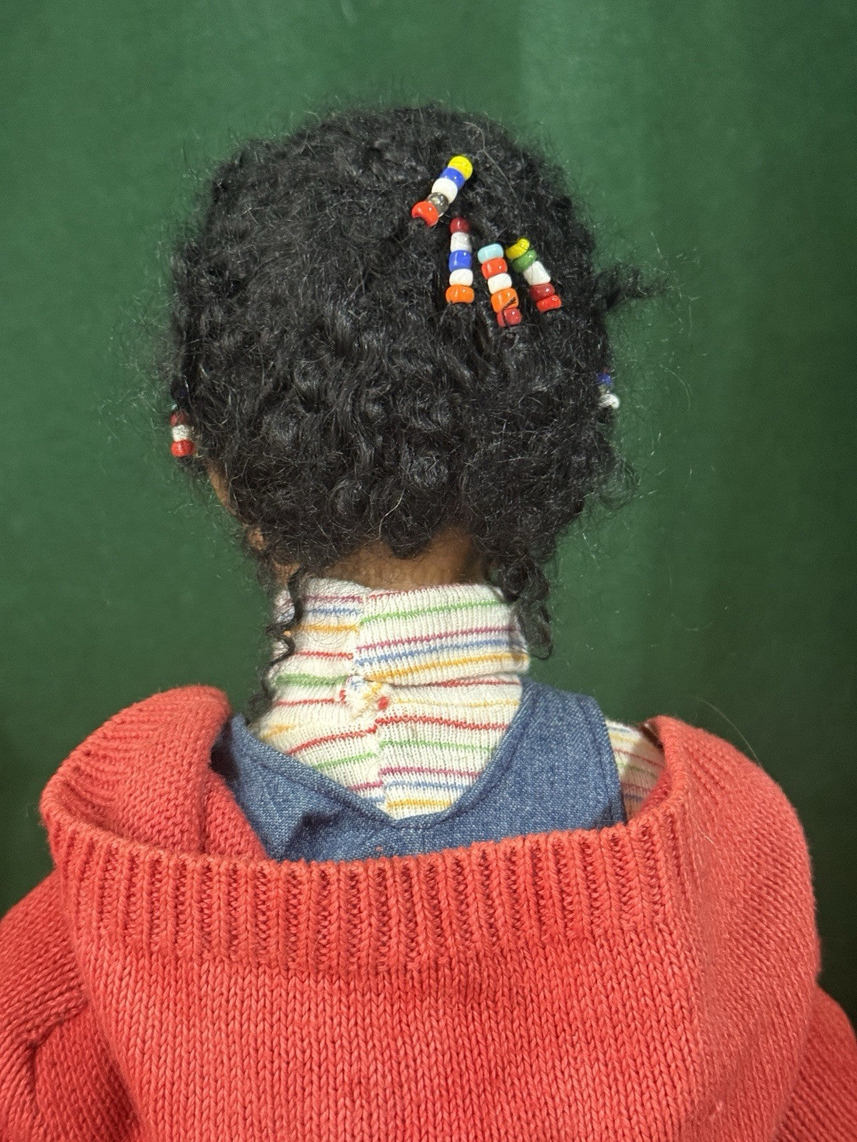 OOAK (?) Artist Carol Trobe Handmade Mixed Media 19” Doll “Cild With Jump Rope”