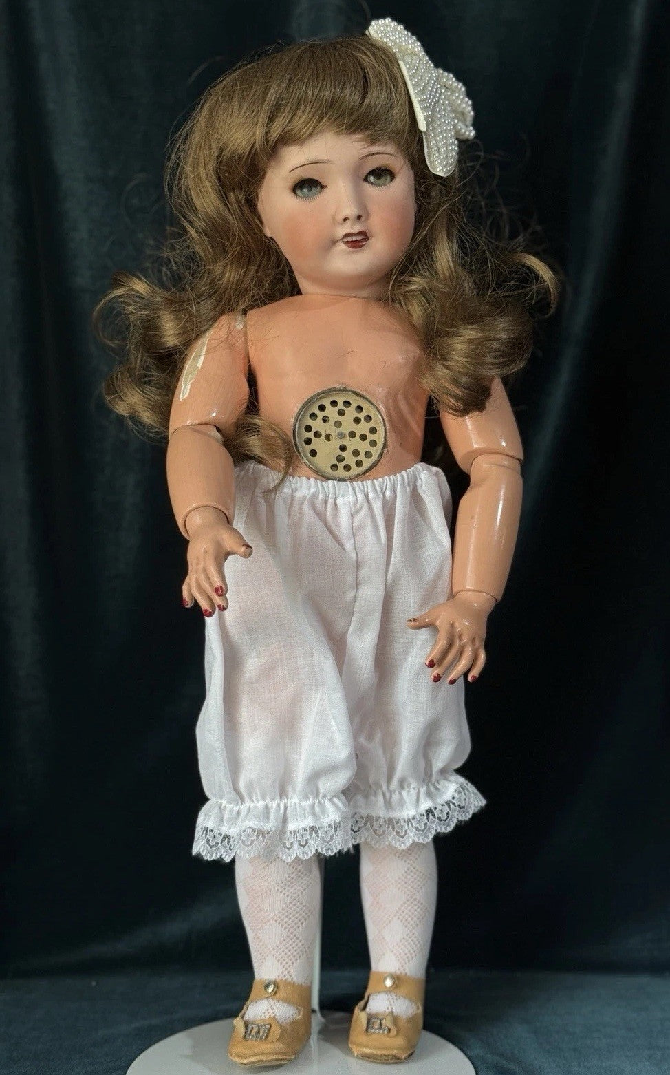 Antique French 20” Unis Mold 301 Bisque Head Composition Body Doll