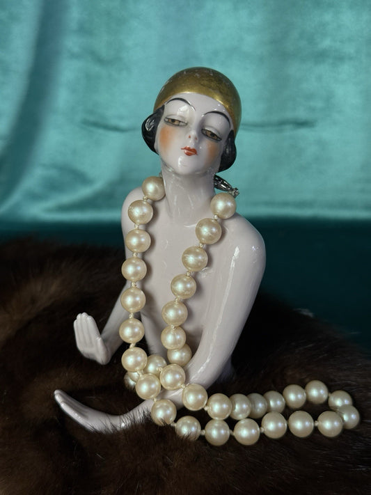 Gold Hair Antique German Art Deco Flapper Pin Cushion Half 4 3/4” Doll Arms Away