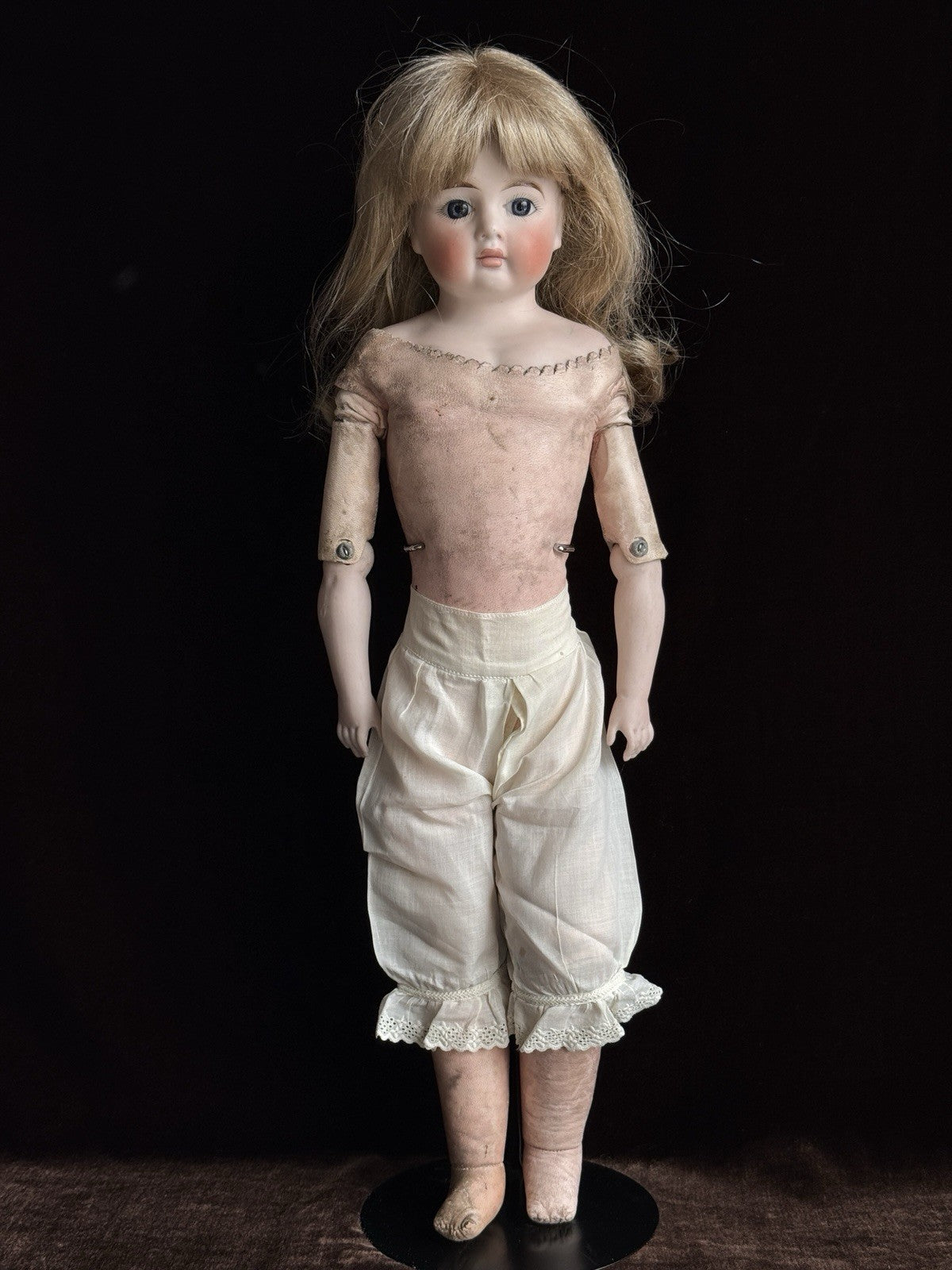 Antique German 20.5” Kling Solid Dome Bisque Shoulder Head Doll