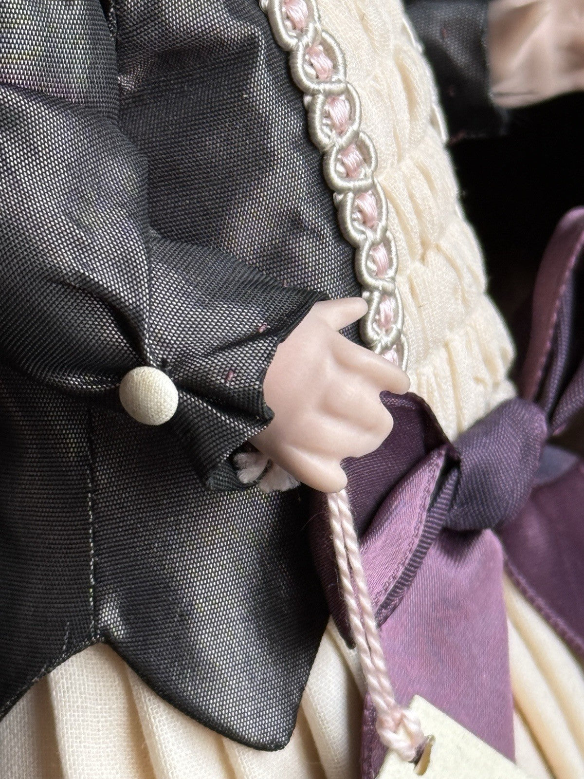 Miniature 8” Porcelain Reproduction of Antique French SFBJ 253 Pouty Girl Doll