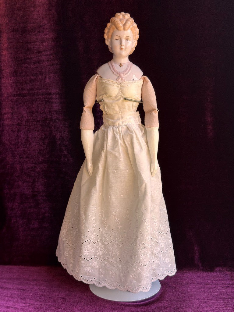 Vintage 22” Reproduction of Antique German China Fashion Doll