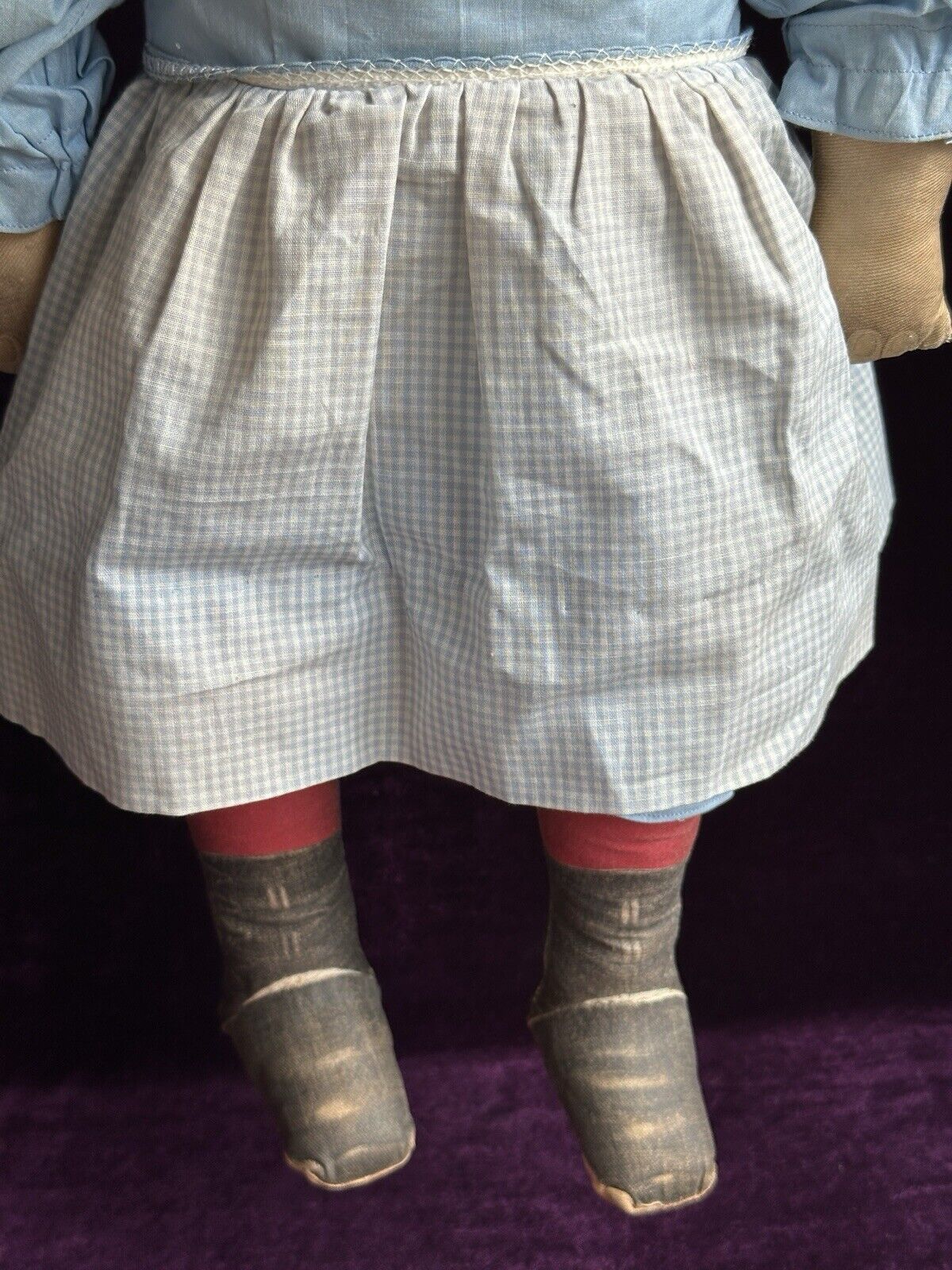 Antique Large 25” Art Fabric Mills Merrie Marie Lithograph Cloth Rag Doll