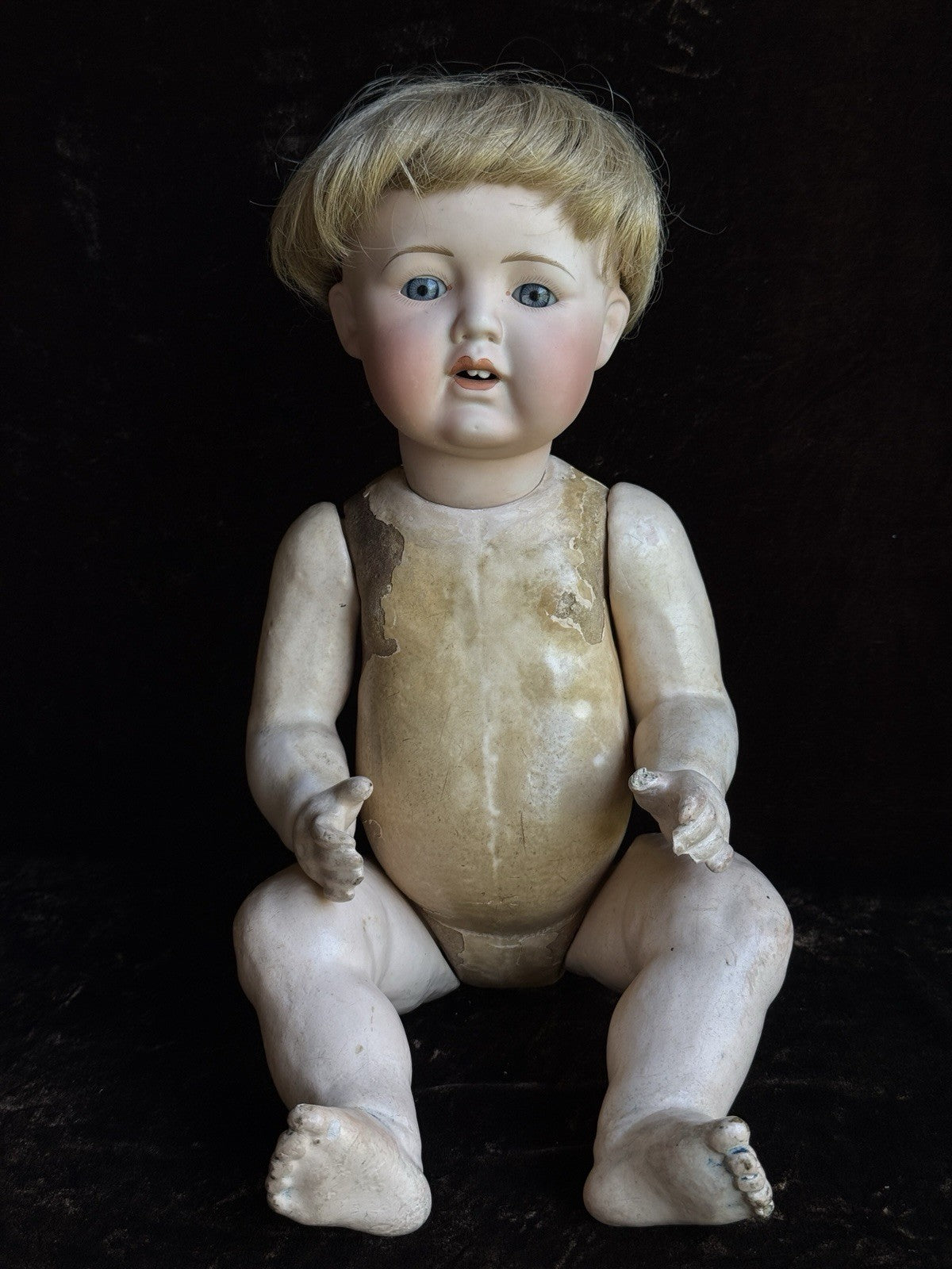 Antique Japanese 16” Yamato Nippon Bisque Head Baby Doll