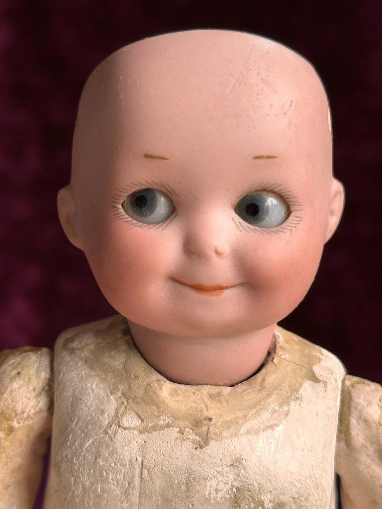 Antique German 7” Armand Marseille 253 Googly Eyes Bisque Head Doll