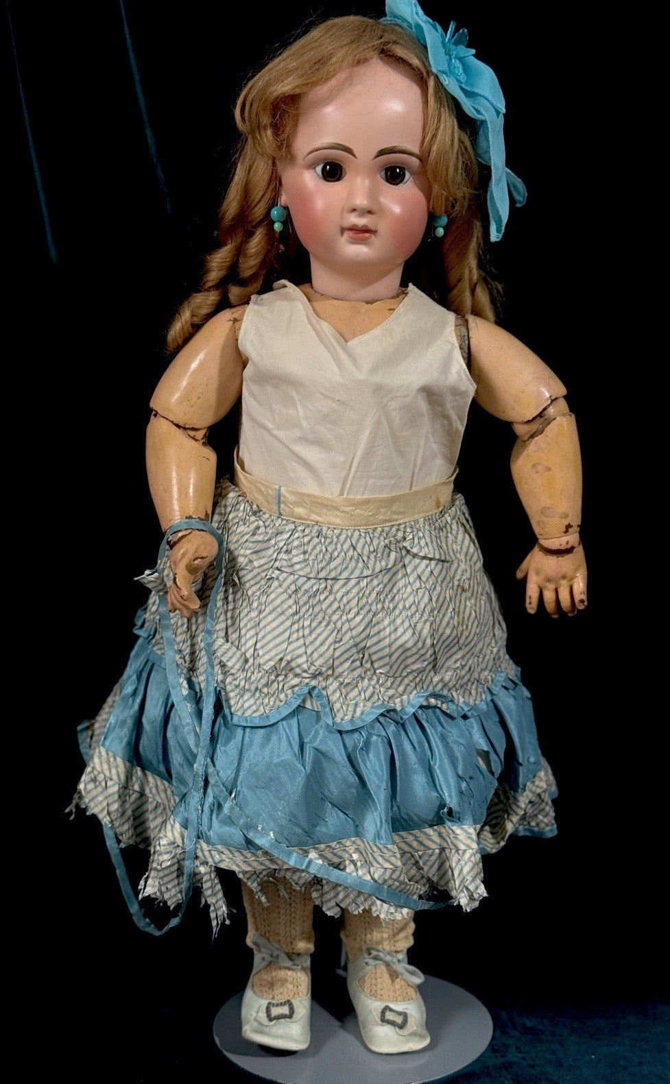 Antique French Tete JUMEAU 27” Doll Bisque Head Composition Body - Restored