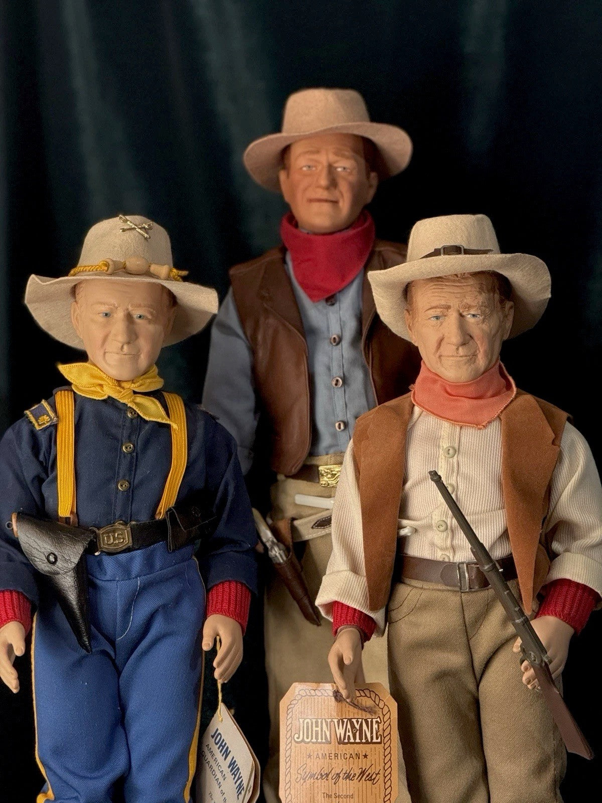 Lot Of 3 Vintage Effanbee/Franklin Mint Legend Series John Wayne Character Dolls