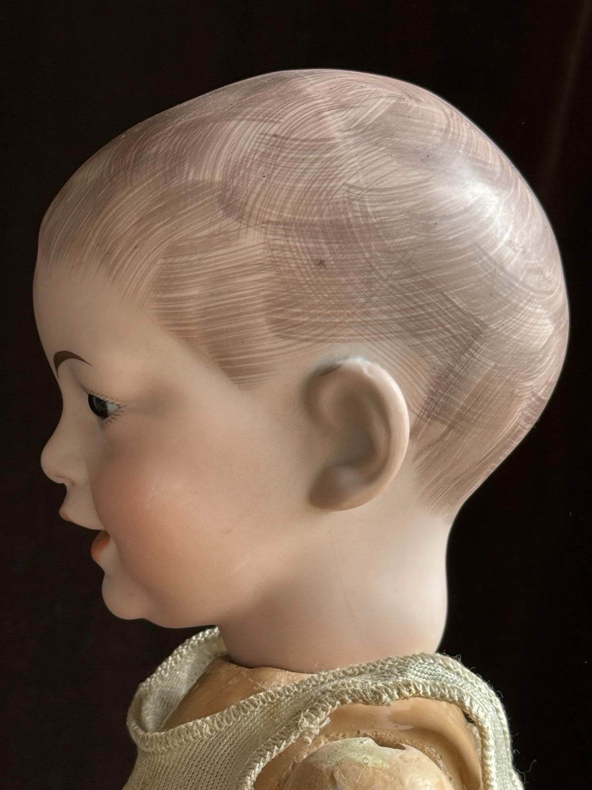 Antique French 20” SFBJ 227 Bisque Head Smiling Boy Character Doll